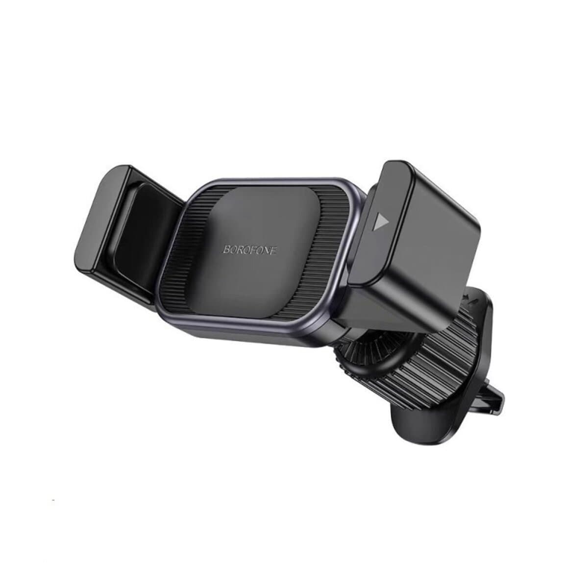 Тримач для телефону автотримач BOROFONE BH106 Ascend pull clip car holder air outlet Black Metal Gray
