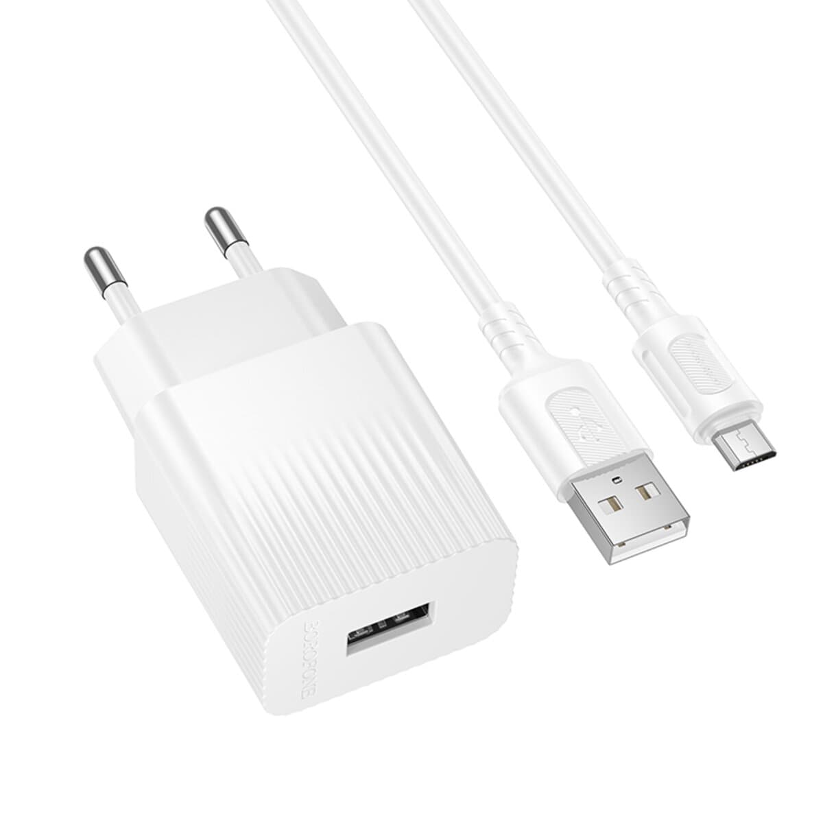 Зарядное устройство с кабелем BOROFONE BAS71A Source single-port charger set USB to MicroUSB White