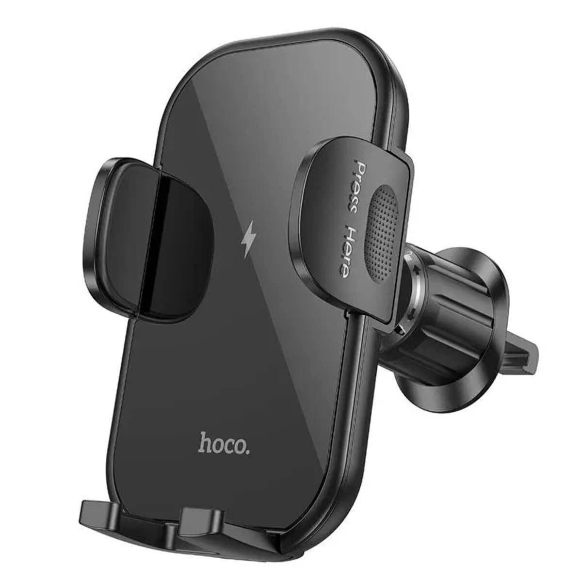Автомобильный держатель автодержатель HOCO HW4 Journey Wireless Fast Charging Car Holder Air Outlet Black