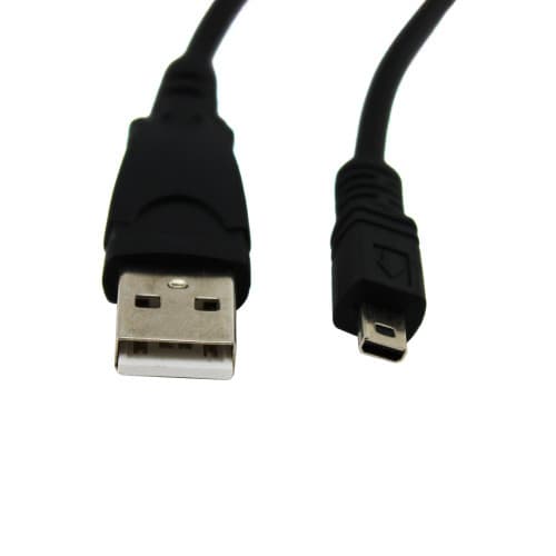Кабель H07 USB-Type-A to Mini-B 8pin для Nikon UC-E6 D5000 P50 S3000 Olympus CB-USB7 FE-20 1.5м Black (312860)