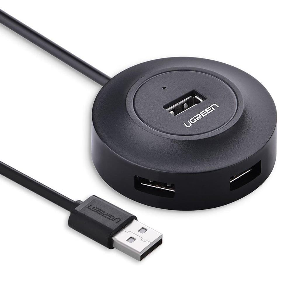 USB-хаб UGREEN CR106 USB 2.0 to 4xUSB 2.0 1м passive Black (20277)