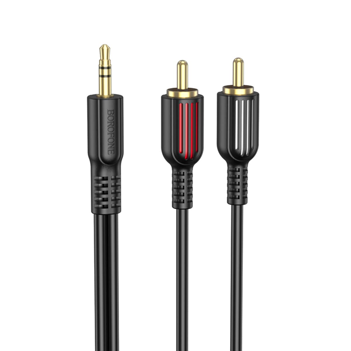 Аудіо-кабель BOROFONE BL11 AUX 3.5 мм до подвійного RCA audio cable 1.5 м Black (BL11B)
