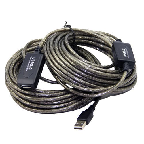Активний кабель подовжувач USB 2.0 USB M to USB F 20м ретрансляція Black (284764)