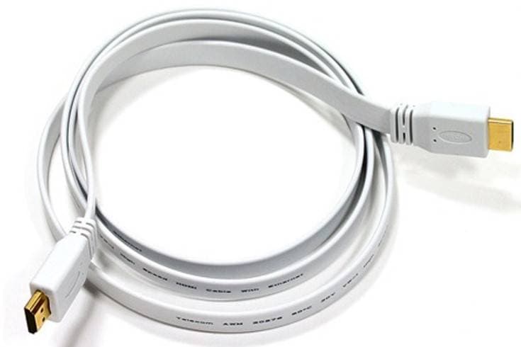 Кабель S0569 HDMI to HDMI 3м V1.4 4K 60Hz плоский White