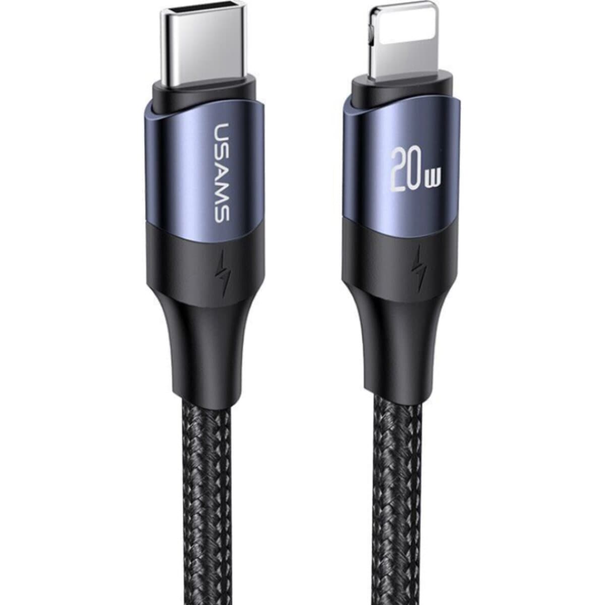 Кабель Usams US-SJ521 U71 Type-C to Lightning 20W PD Fast Charging and Data Cable 1.2m Black (SJ521USB01)