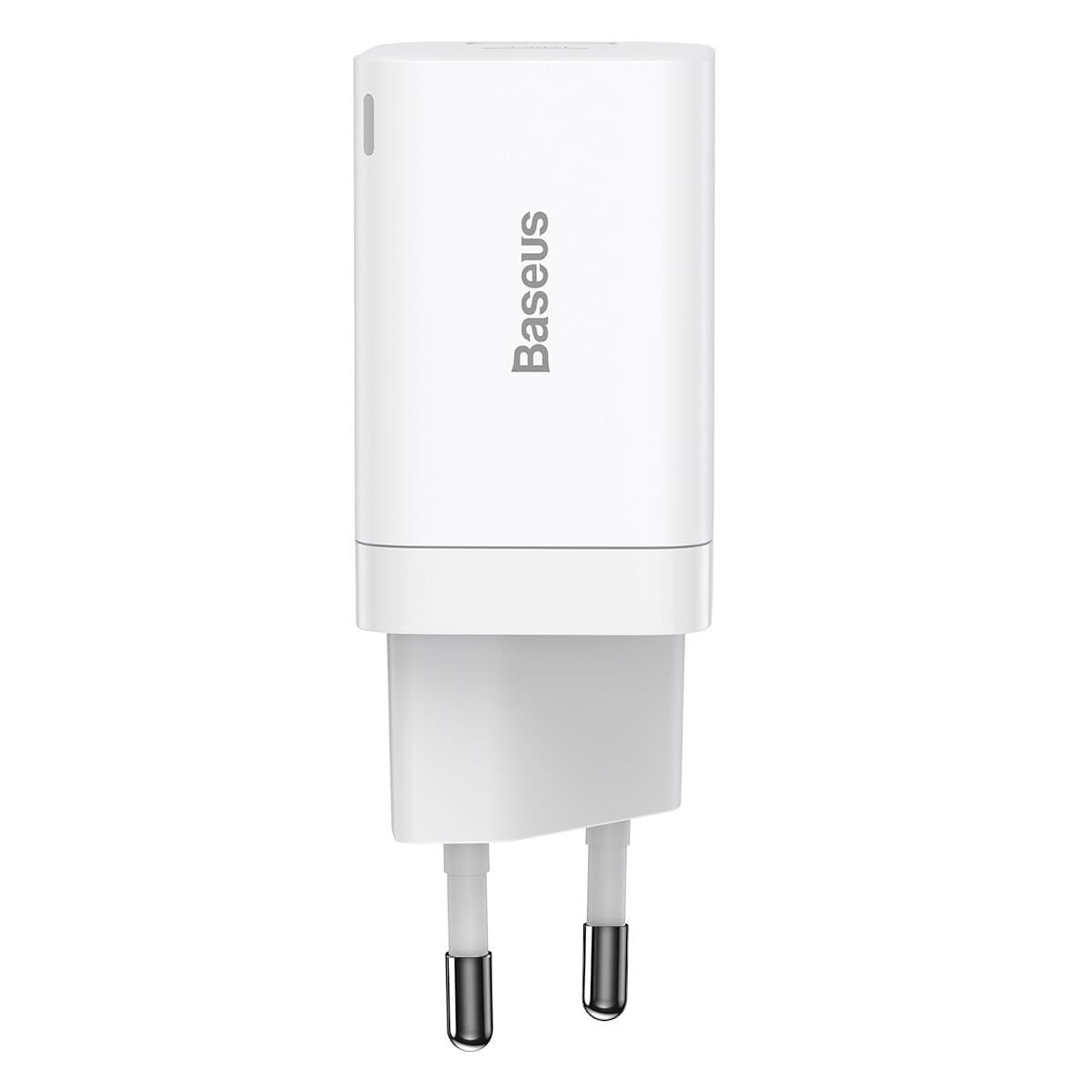 Зарядний пристрій Baseus Super Si Pro Quick Charger 1xType-C 1xUSB 30W EU 3А White (CCSUPP-E02)