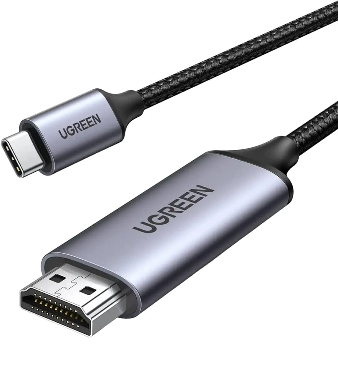Кабель UGREEN MM142 Type-C to HDMI Male to Male Cable Aluminum Shell 1.5m Grey-Black (UGR-50570)