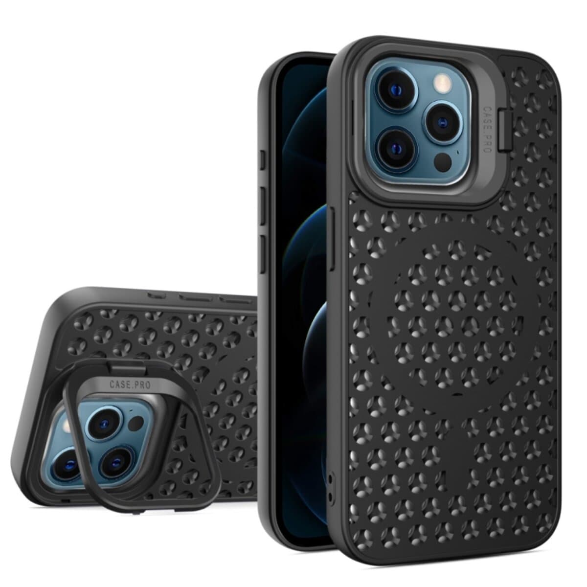 Защитный чехол-накладка Cosmic Grater Stand для Apple iPhone 12 Pro Max Black (GRASTiP12PMBlack)