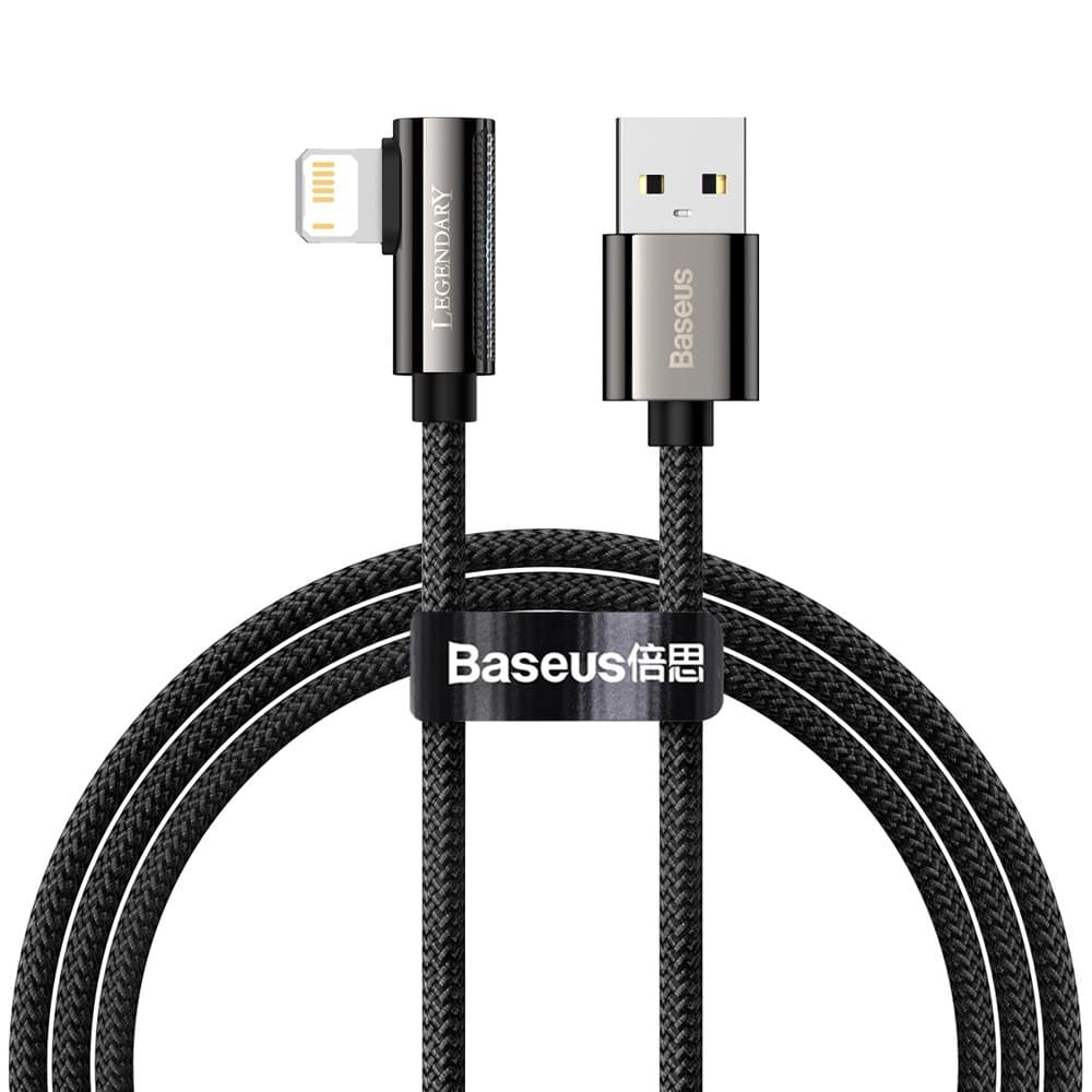 Кабель Baseus CALCS-A01 USB AM - Lightning M 2м 2.4A Legend Series Elbow Black