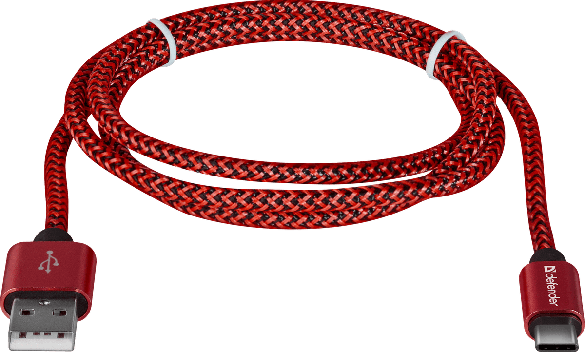Кабель Defender 09-03T PRO USB-AM - Type-C M 1м Red (87813)