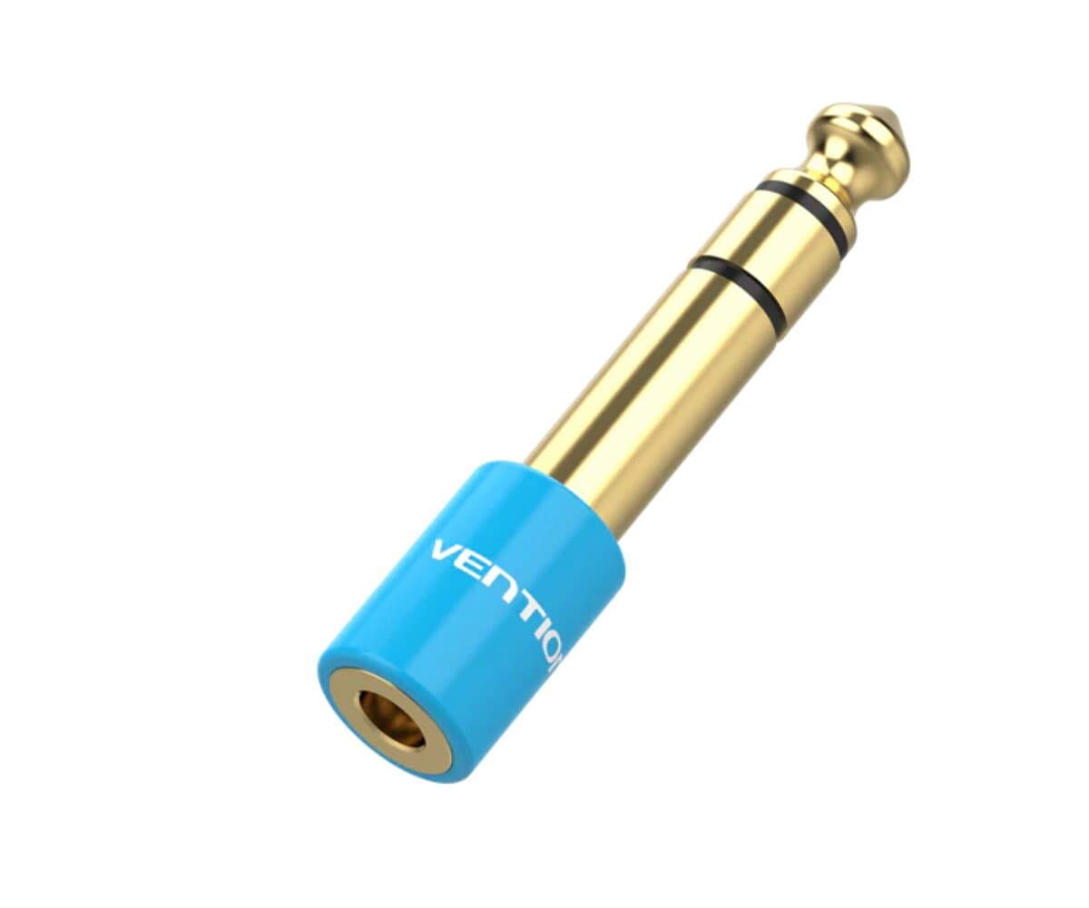 Переходник адаптер Vention 6.35mm Male to 3.5mm Female Audio Adapter Aluminum Alloy Type Blue (VAB-S01-L)
