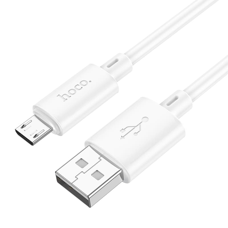 Кабель HOCO X88 Gratified 1m 2.4A charging data cable USB to Micro-USB White