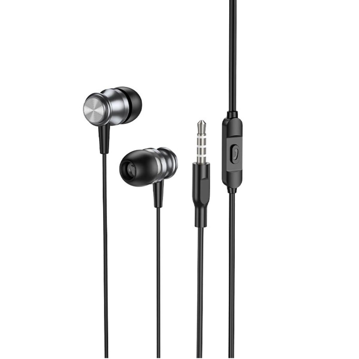 Дротові навушники BOROFONE BM75 Platinum металеві універсальні earphones with microphone Metal Gray (BM75MG)
