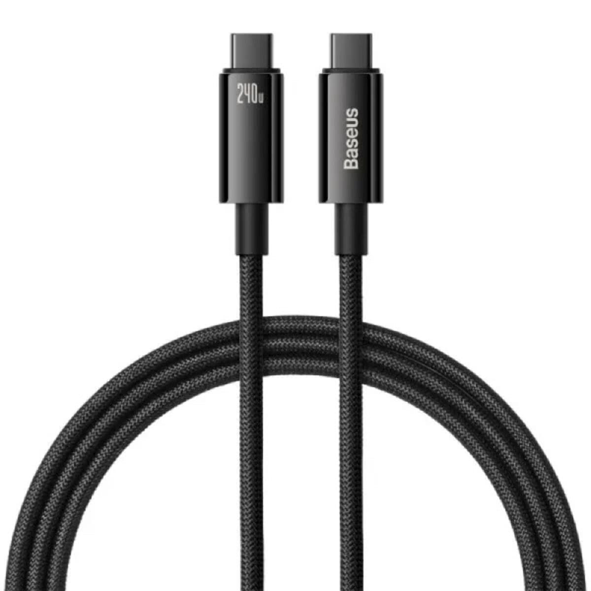 Кабель Baseus Tungsten Gold Fast Charging Data Cable Type-C to Type-C 240W 1m Black (CAWJ040001)