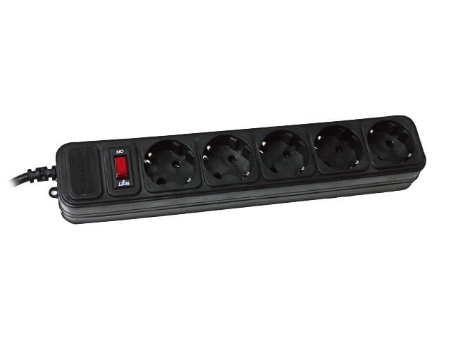 Мережевий фільтр подовжувач Power filtr 1.8м Gembird SPG5-G-6B 5 розеток Black