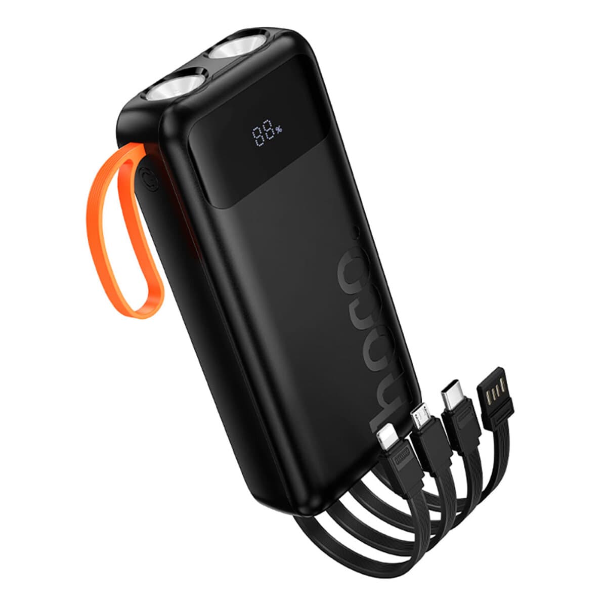Powerbank павербанк УМБ Hoco J151A Spirit dual lighting four-cable 20000mAh Black