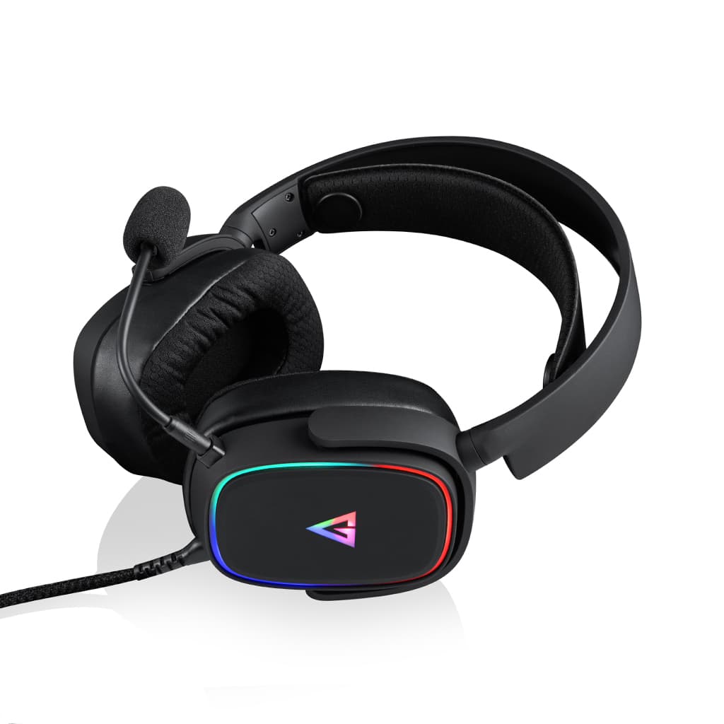Провідні ігрові навушники гарнітура Modecom Volcano LED RGB Prometheus 7.1 USB Black