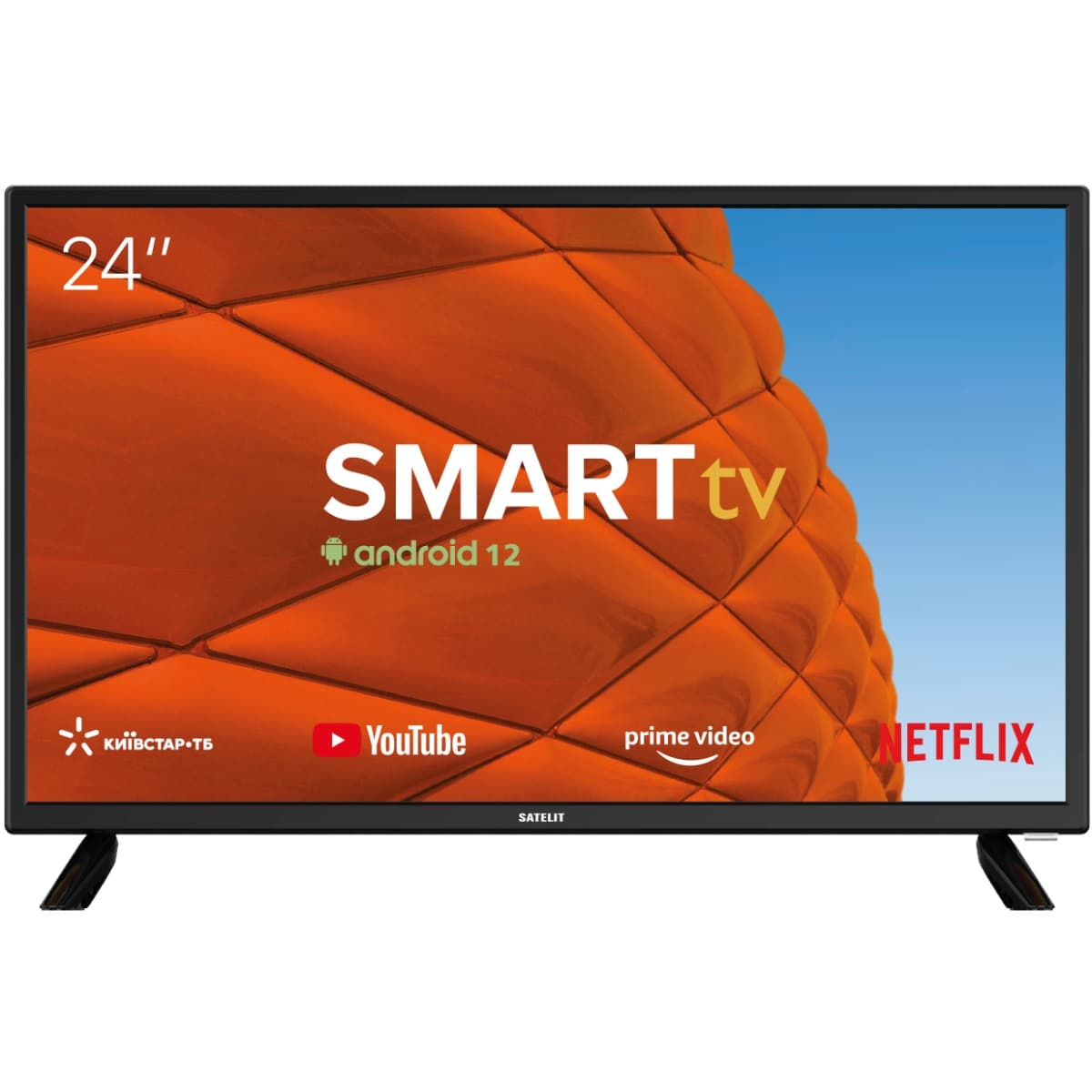 Телевізор Smart-TV Satelit 24'' HD T2 Android 12 2х5Вт HDMI USB Wi-Fi DVB-T DVB-T2 Black (24H8000ST)
