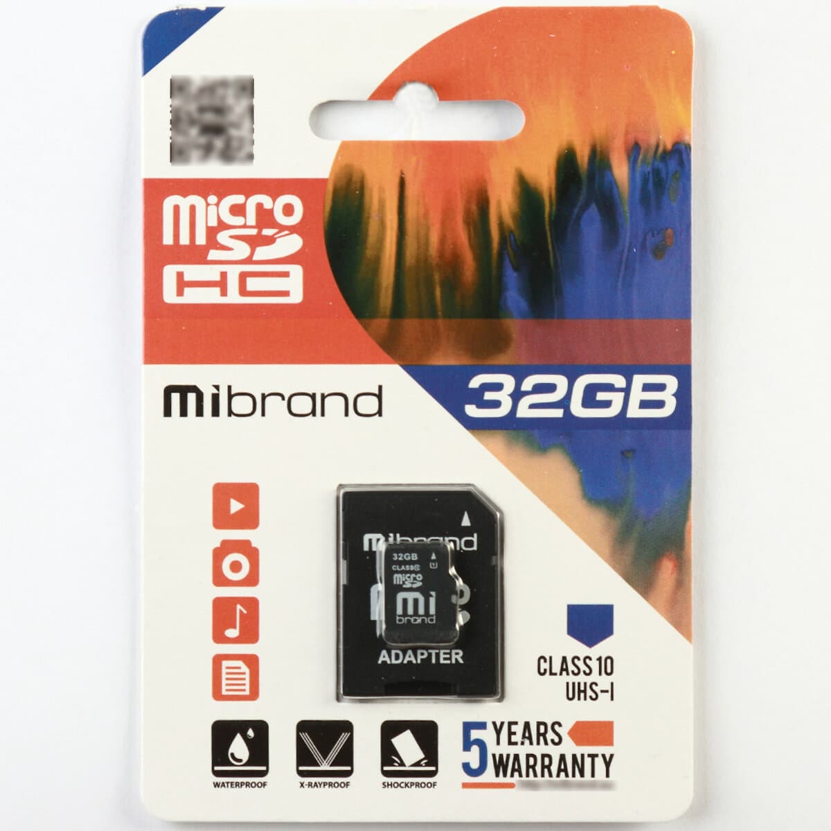 Карта пам'яті Mibrand microSDHC UHS-1 32Gb class 10 adapter SD (MICDHU1/32GB-A)