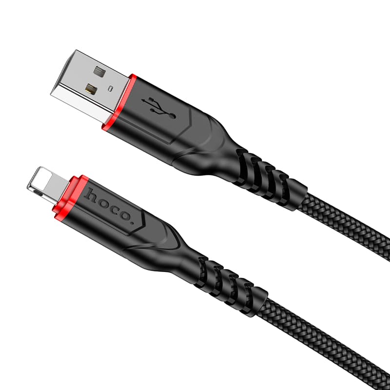 Кабель Hoco X59 Victory charging data cable USB to Lightning 2.4A 2m Black