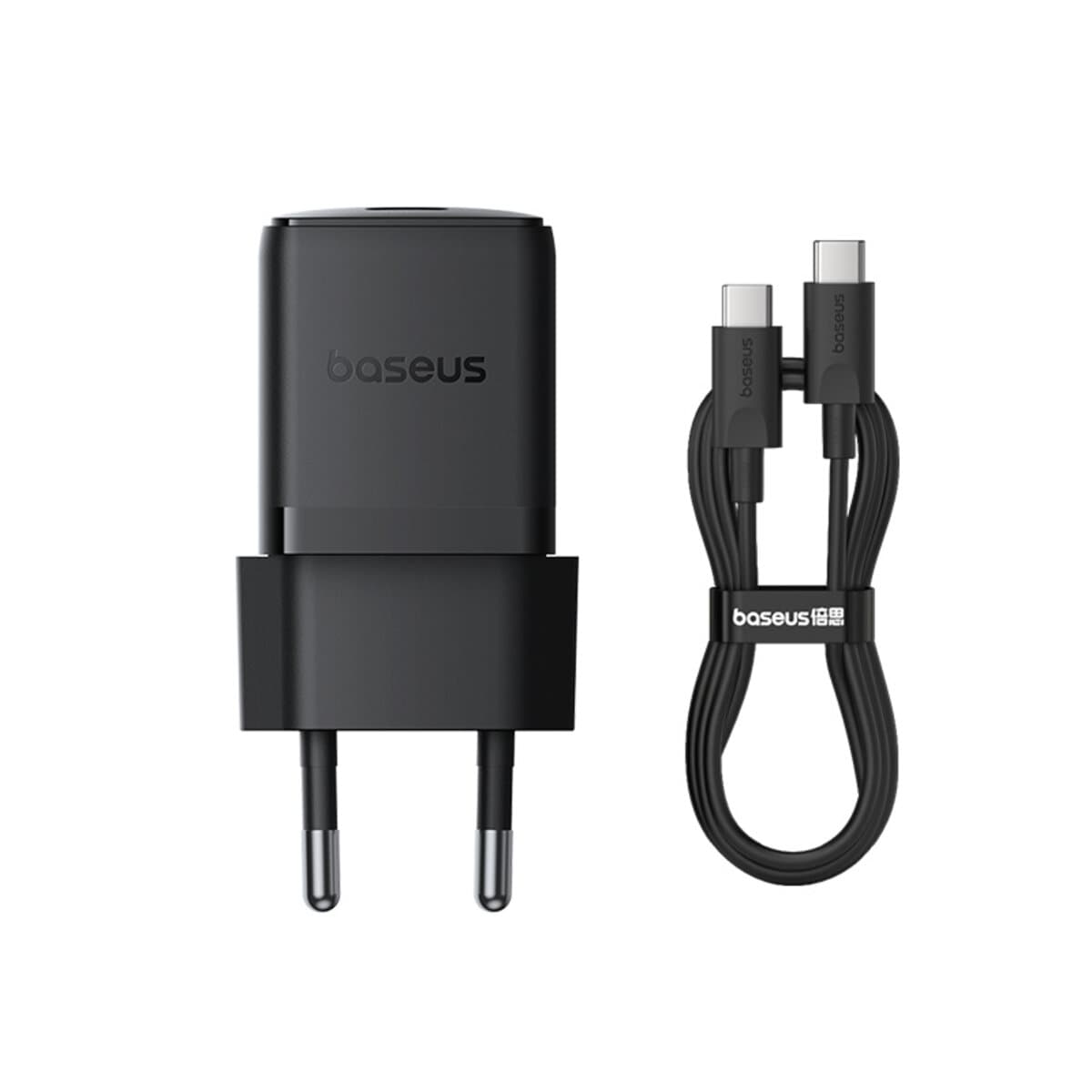 Зарядний пристрій Baseus Palm Fast Charger 1xType-C 30W EU with Type-C to Type-C cable Black (P10111605113-01)