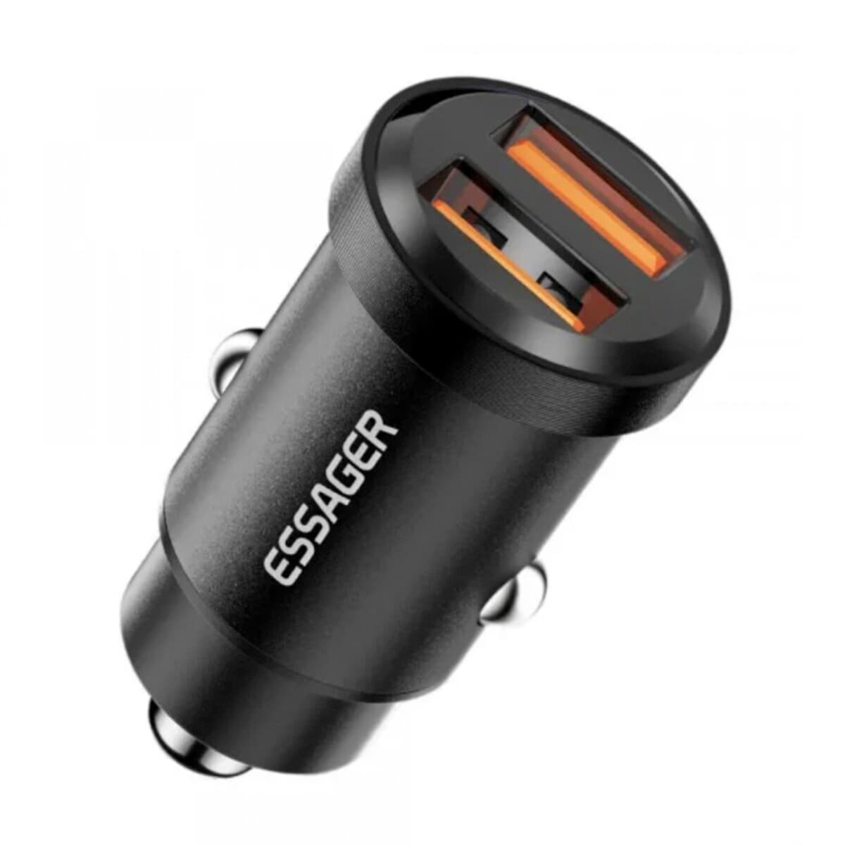 Автомобільний зарядний пристрій ESSAGER Gyroscope Mini Charger 2xUSB-A 30W 3A PD QC Black (ECC2A-TL01)