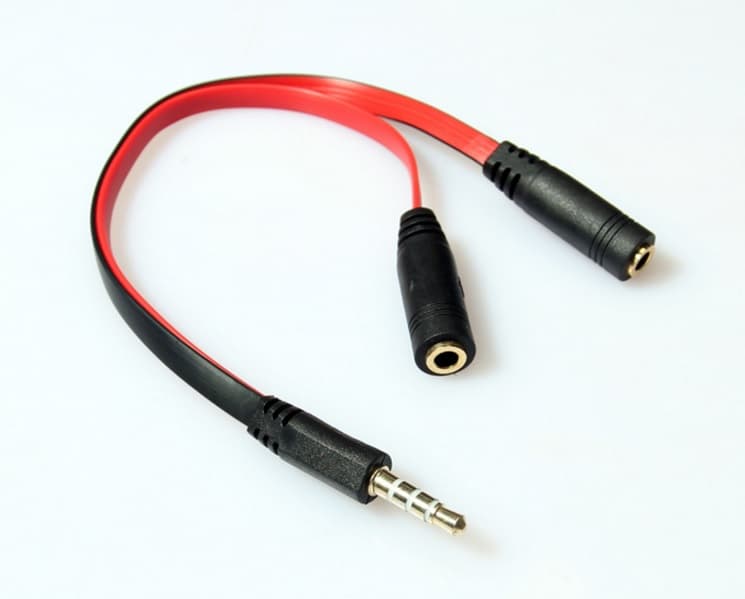 Переходник аудио B00051 Jack 3.5мм M 4pin-2 Jack 3.5мм F Audio MIC 20см