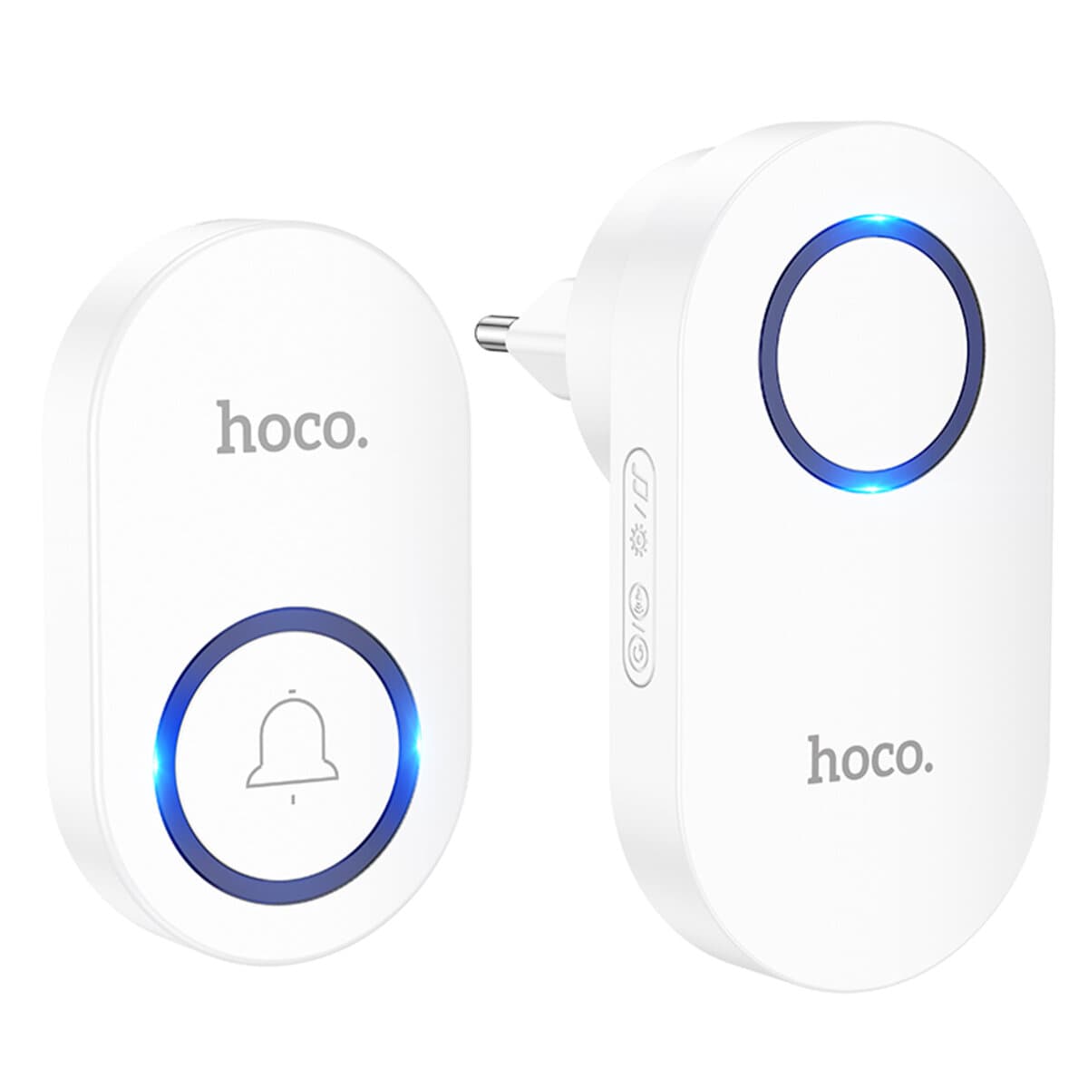 Дверний дзвінок в розетку HOCO HI25 210mAh wireless doorbell EU White