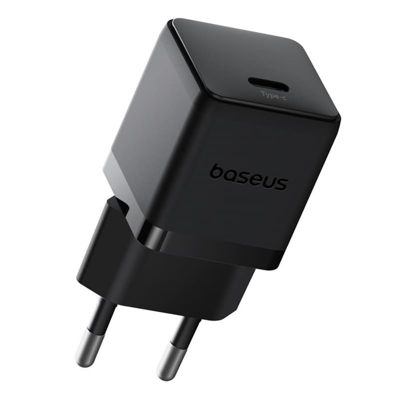 Зарядний пристрій з кабелем Baseus Palm Fast Charger 1xType-C 20W EU 3A Type-C to Lightning 20W 1m Black (E0116401)
