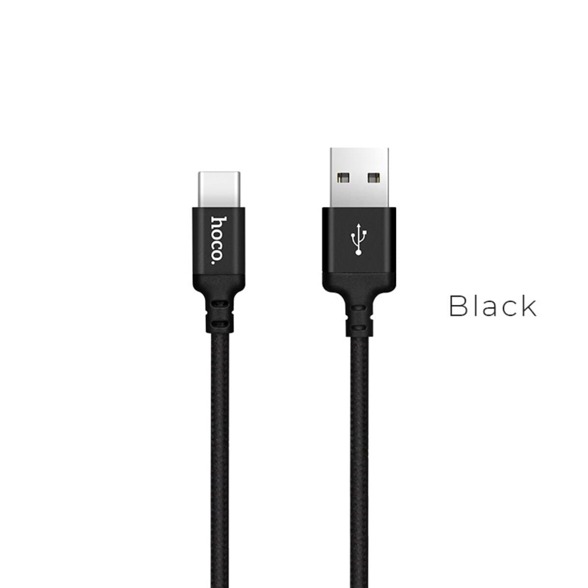 Кабель HOCO X14 USB to Type-C 2A 1m nylon aluminum connectors Black