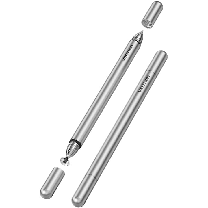 Стилус-ручка для ємнісних екранів Vention Stylus Pen Aluminum Alloy Type 2-в-1 Grey (KQMH0)
