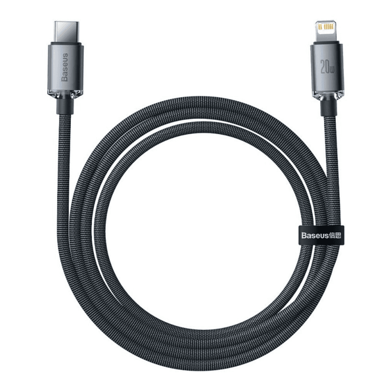 Кабель Baseus Crystal Shine Series Fast Charging Data Cable Type-C to Lightning 20W 2m Black (CAJY000301)
