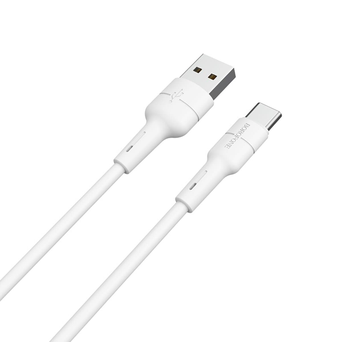 Кабель BOROFONE BX30 USB to Type-C 3A 1м silicone TPE connectors White (BX30CW)