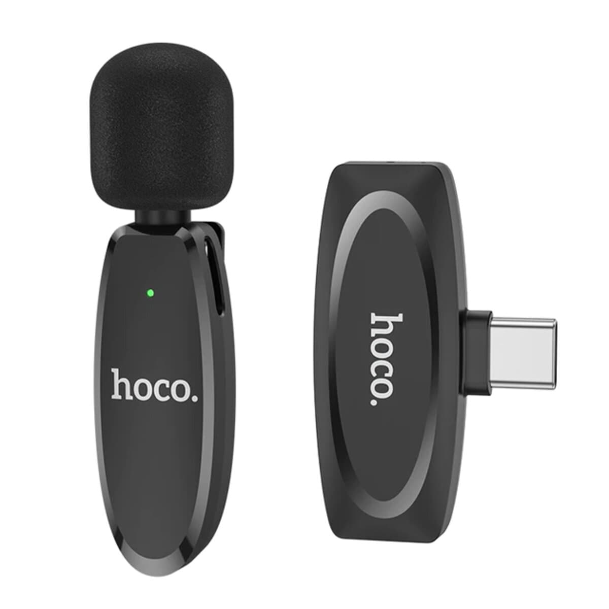 Бездротовий мікрофон петличка HOCO L15 Type-C Crystal lavalier Wireless Digital Microphone Black