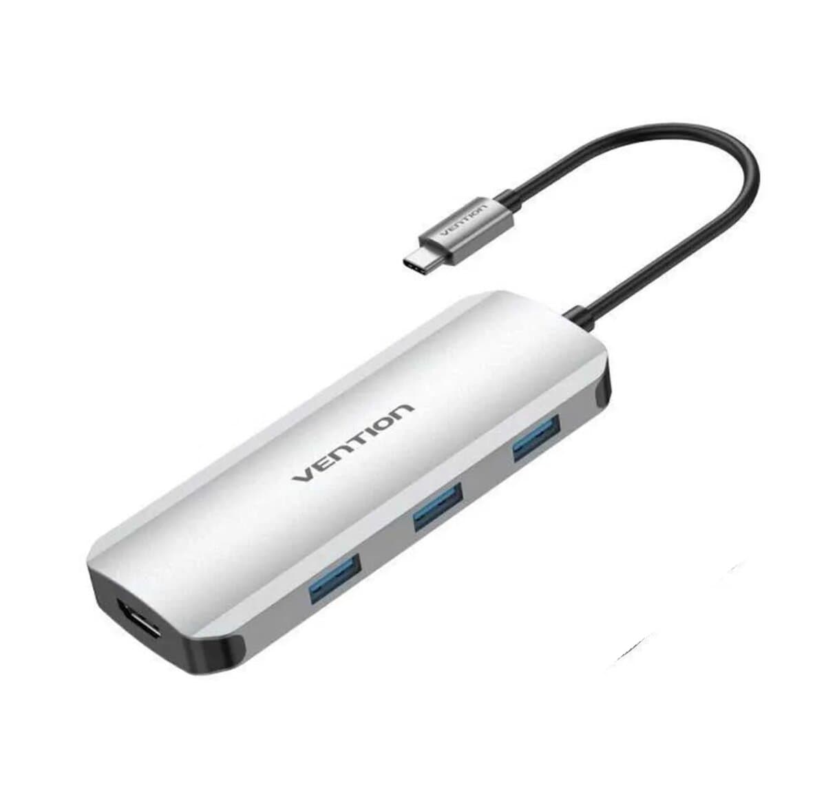 USB-хаб Vention Type-C to HDMI USB3.0x3 SD TF PD Docking Station 0.15m Aluminum Alloy Type Grey (TOJHB)