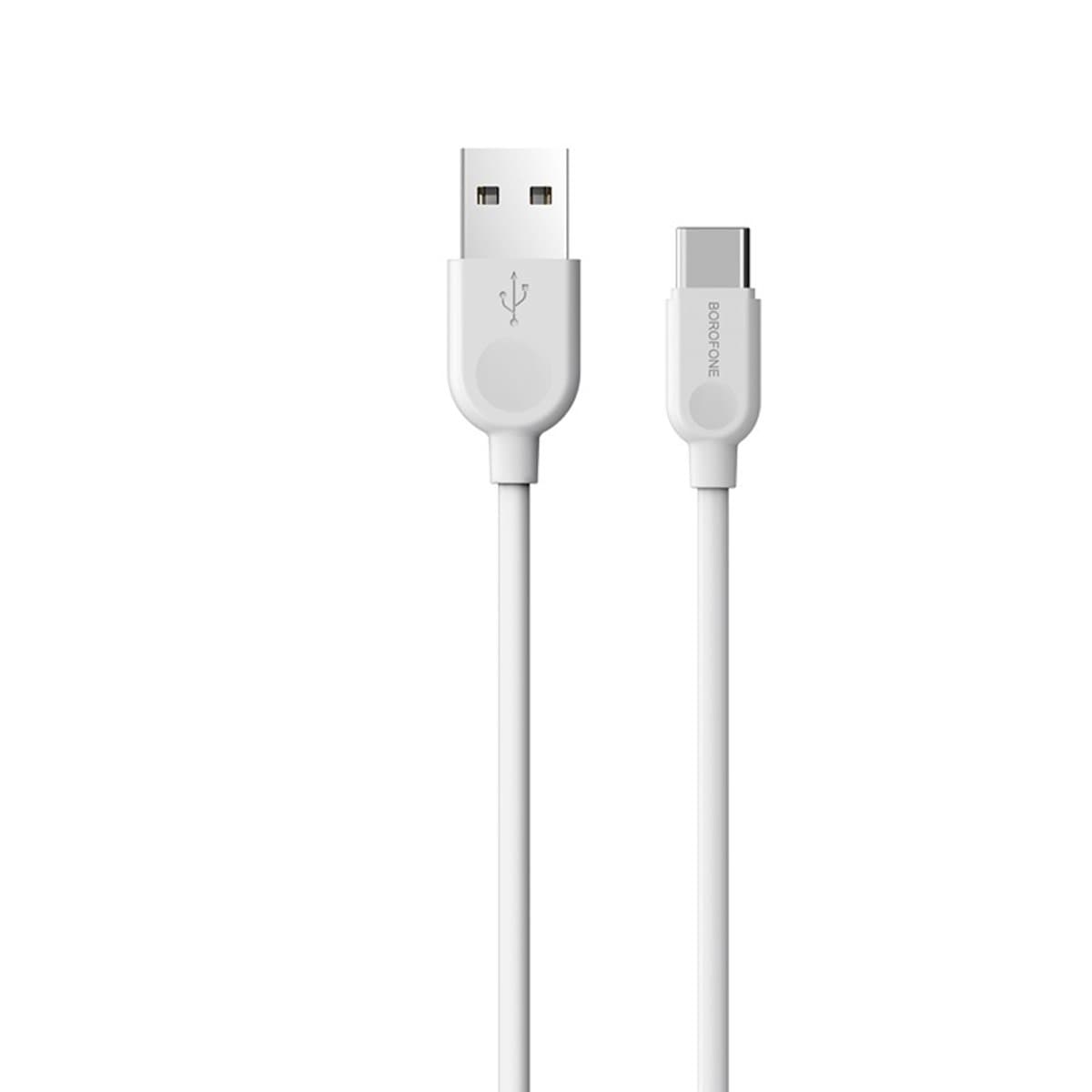 Кабель BOROFONE BX14 USB to Type-C 2.4A 3m PVC TPE connectors White (BX14C3W)