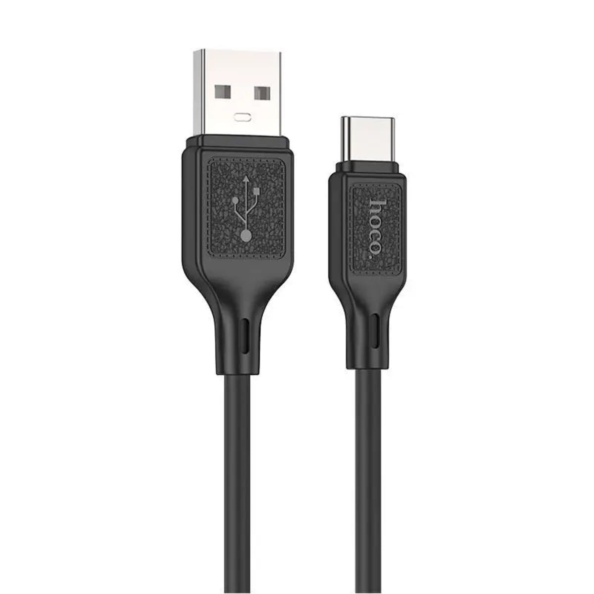 Кабель HOCO X90 Cool silicone charging data cable USB to Type-C 1m 3A Black