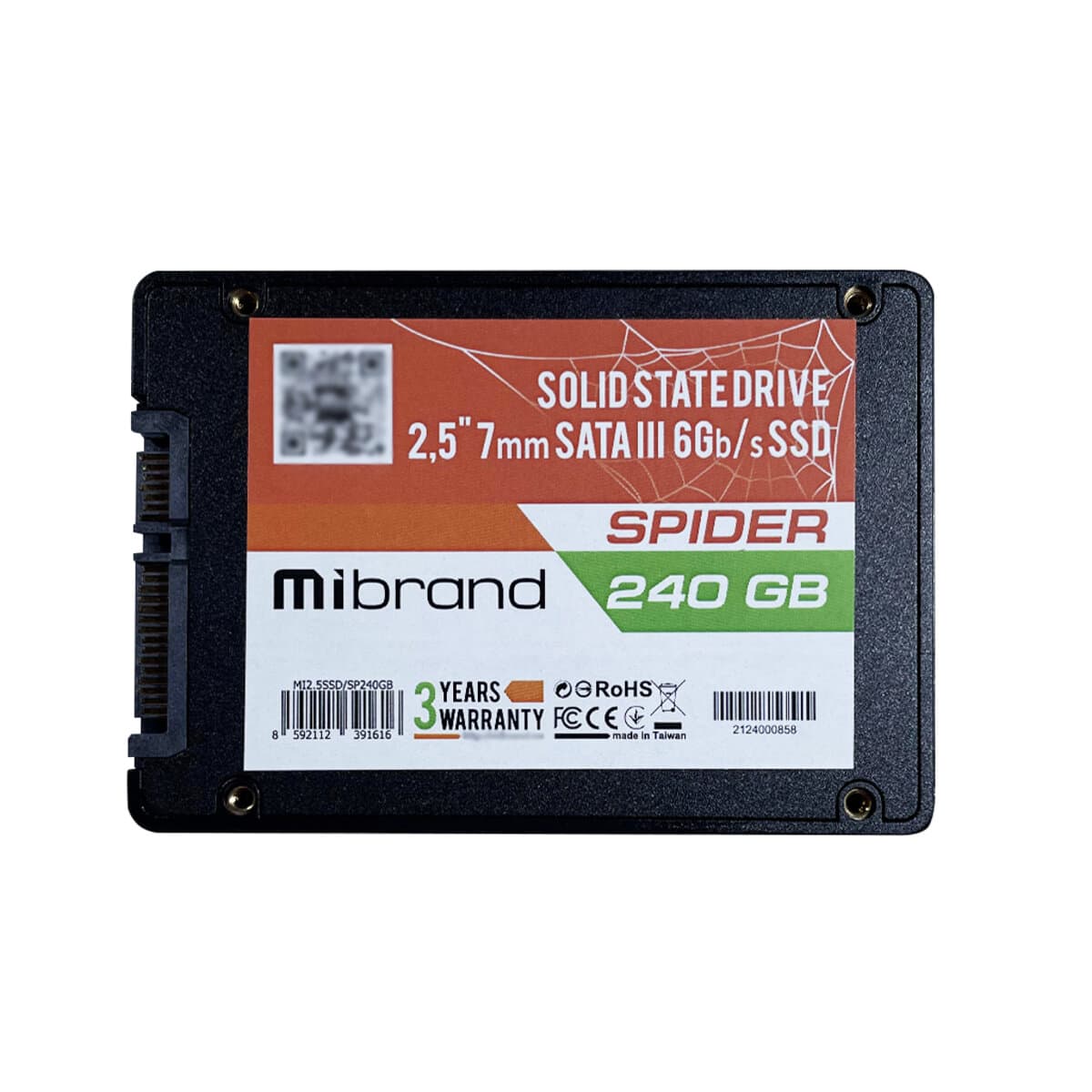 Твердотільний накопичувач SSD Mibrand Spider 240GB 2.5" 7mm SATAIII Bulk (MI2.5SSD/SP240GB)