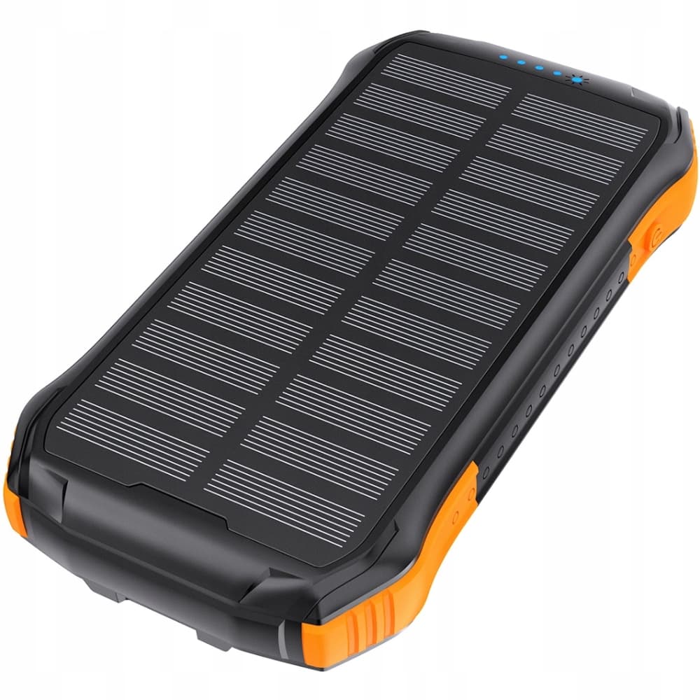 Powerbank павербанк УМБ с солнечной панелью Choetech 10000mAh 10W 2xUSB 1xType-C solar panel Black-Orange (B658-OR)