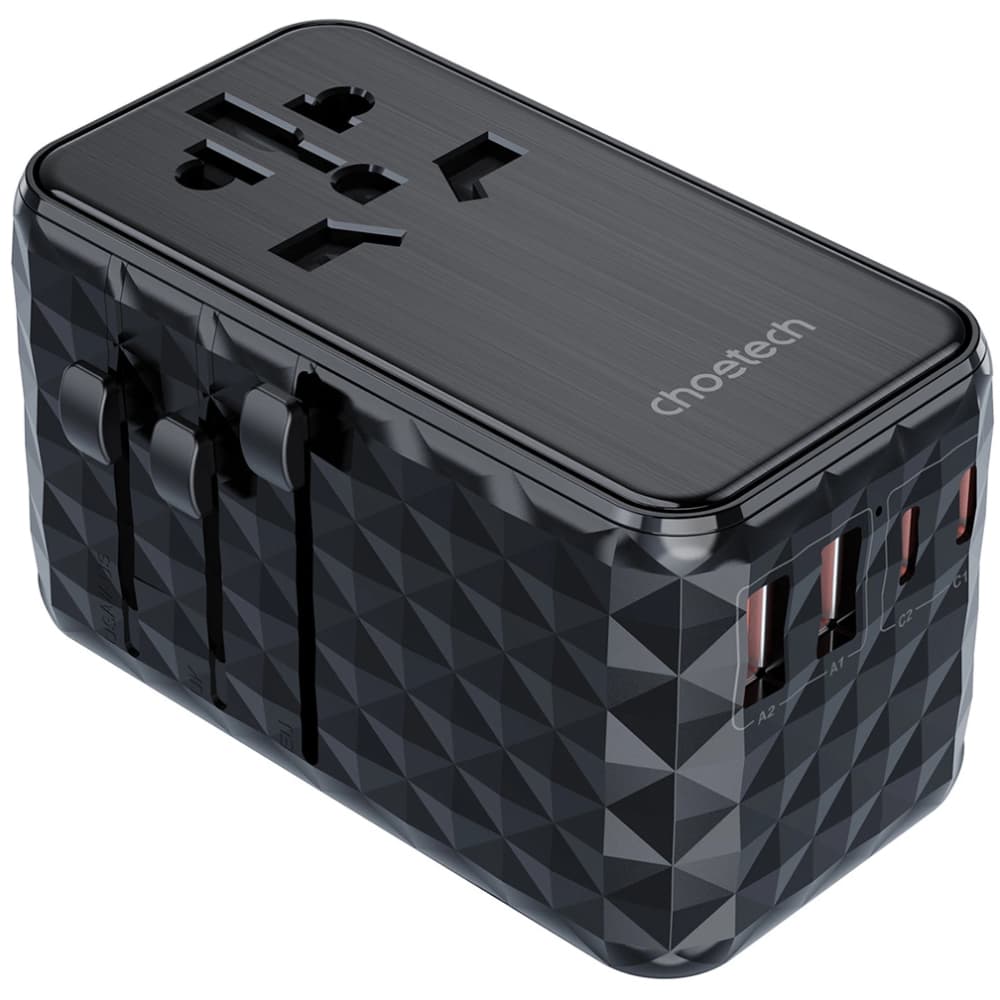 Універсальний зарядний пристрій Choetech Diamond Model 100W PD 2хType-C 2хUSB charger Black (PD6028-BK)
