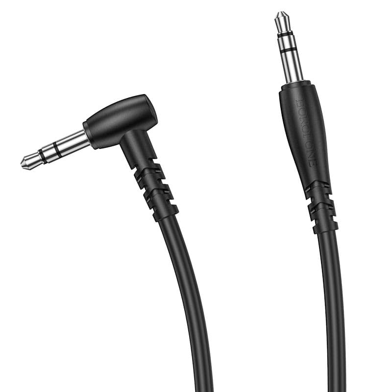 Аудіокабель кутовий BOROFONE BL10 3.5mm male to 3.5mm PVC 2m Black