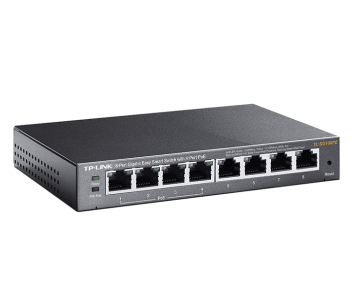 Комутатор TP-Link TL-SG108PE 8 x 10/100/1000 RJ45 керований Метал Black (TL-SG108PE)