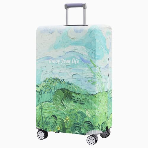 Защитный чехол для дорожного чемодана 18-21" S Enjoy your life Green-Blue (534997)