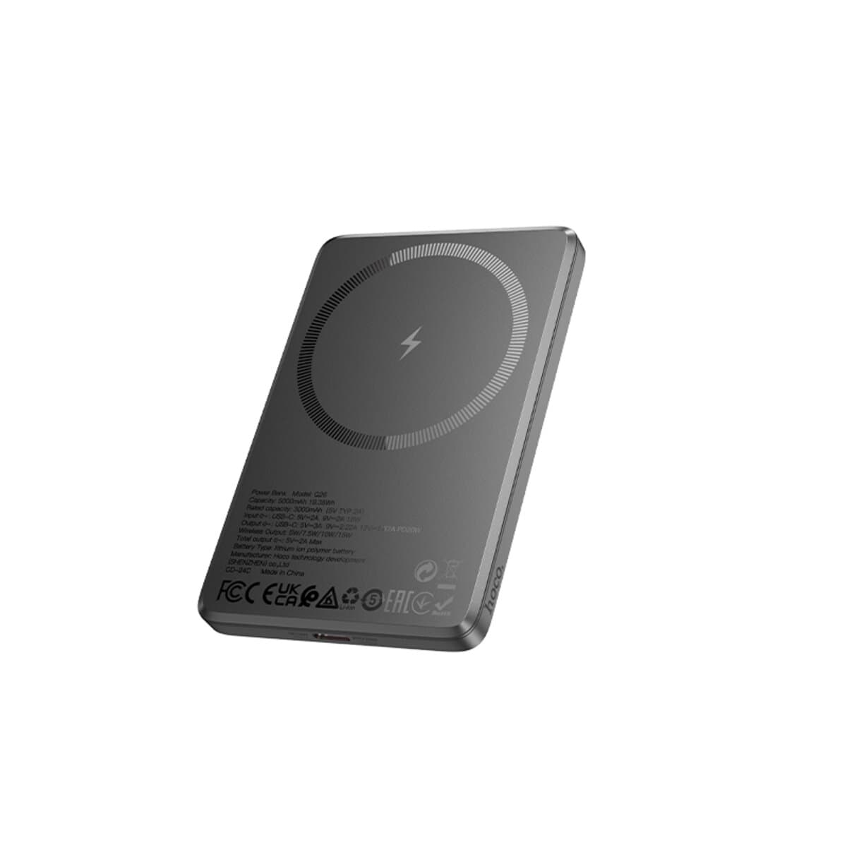 Powerbank павербанк УМБ HOCO Q26 Joy PD20W magnetic fast charging 5000mAh Li-pol Metal Grey