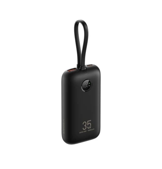 Powerbank павербанк УМБ VEGER K1 W1188 10000 mAh with built-in cables Type-C/Lightning PD QC3.0 35W Black (VG-W1188)