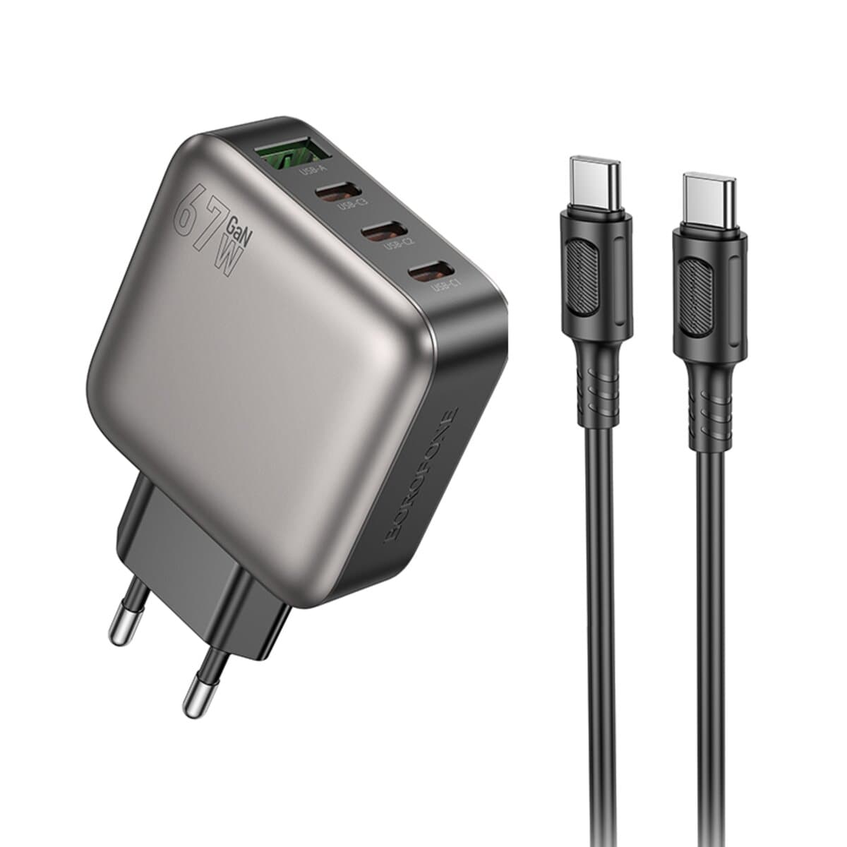 Зарядний пристрій BOROFONE BAS57A Absolute PD67W(3C1A) charger set Type-C to Type-C cable EU Black