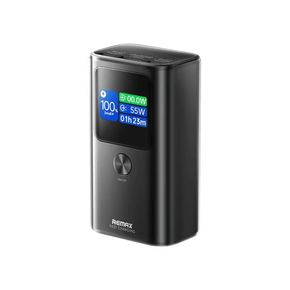 Powerbank павербанк УМБ REMAX FP-7 Dinba 55W+22.5W PD+QC color screen aluminum alloy fast charging 10000mAh Grey