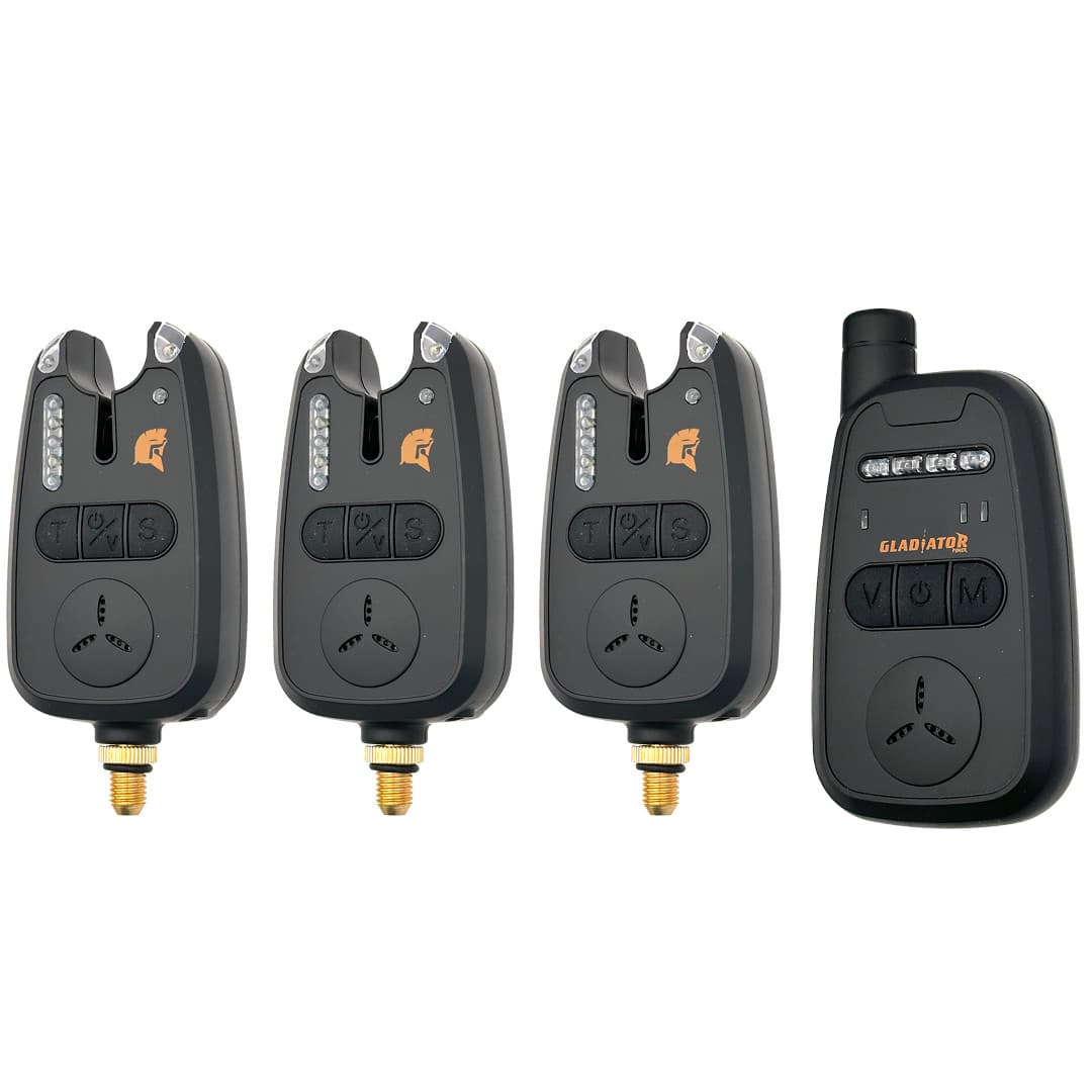 Набір сигналізаторів клювання Gladiator RF298 3+1 з пейджером у кейсі Black (RF2983)