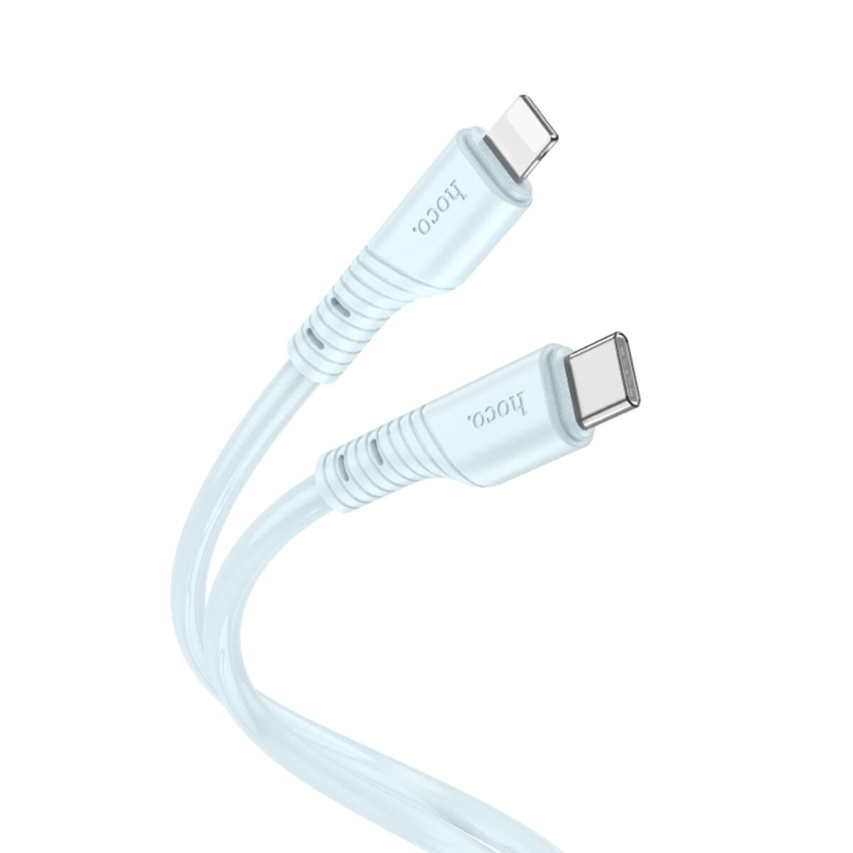 Кабель HOCO X97 Crystal color Type-C to Lightning 1м PD silicone charging data cable Light Blue