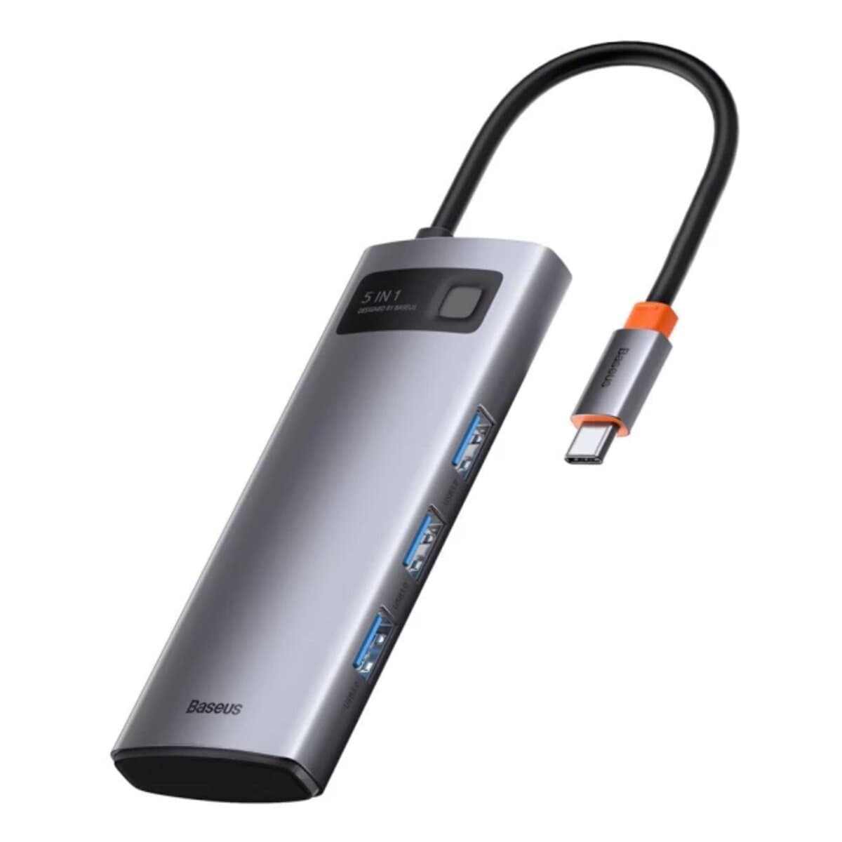 USB-хаб Baseus Metal Gleam Series 5-in-1 Multifunctional Type-C to HDMIx1 USB3.0x3 PDx1 Grey (CAHUB-CX0G)
